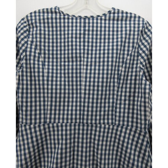 J crew Top XS Universal Standard Blouse Poplin Gingham Plaid Preppy * - Picture 7 of 11